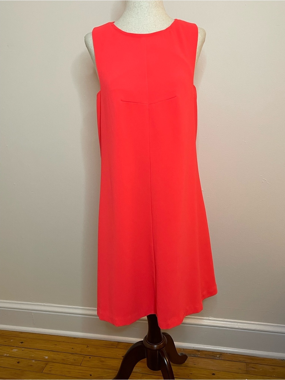 Trina Turk Neon Coral Shift Dress Size 6 Made in USA